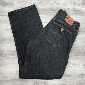 GUESS Jeans 151 Relaxed Fit Black Denim Jeans Men's Size 36 USA Made Vintage